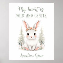 Anpassningsbar Vattenfärg Hare Woodland Animal Nur Poster