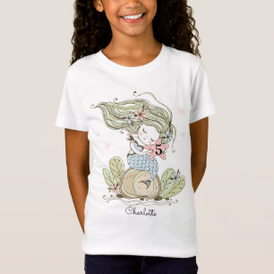 Anpassningsbar Vattenfärgad Sjöjungfru 5thy Birthd T Shirt