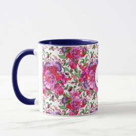 Anpassningsbar Vattenfärgsblommor Fuchsia Blooms Mugg
