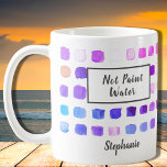 Anpassningsbar Vattenfärgskonst Lila Färg inte Vat Kaffemugg<br><div class="desc">Denna mugg har en vattenfärg mönster i färg-proverna i lila och rosa. Ord inte Paint Vatten läggs till och en Paint Vatten-version finns också i min butik. Perfekt för en artist eller någon som gillar målning. Anpassa den med ditt namn eller monogram. När vi skapar vår teckning hittar du inte...</div>