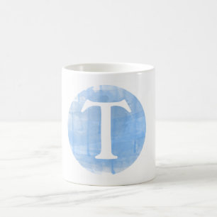 Anpassningsbar Vattenfärgsmonogram Initial Mugg