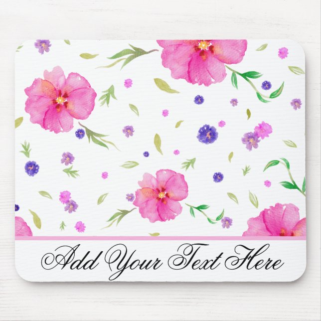 Anpassningsbar Vattenfärgsmusknapp - naturgåva för Musmatta (Framsidan)