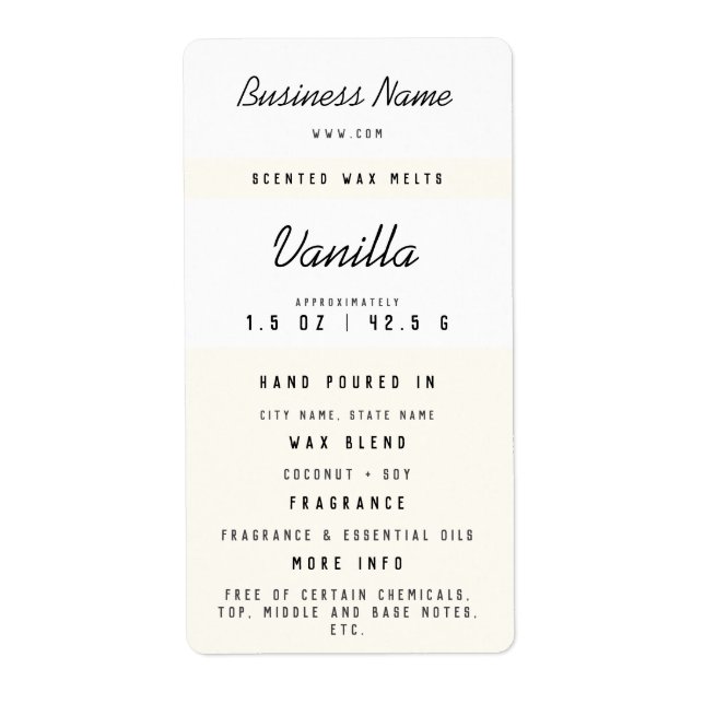 Anpassningsbar Vax Melt-etiketter Fraktsedel (Framsidan)