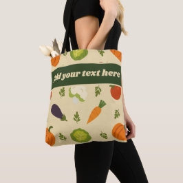 Anpassningsbar Veggie Tote Bag Sunshine & Veggies Tygkasse