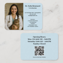 Anpassningsbar Veterinär Affärskort med foto Visitkort