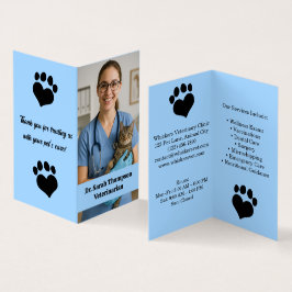 Anpassningsbar Veterinär Affärskort med foto Visitkort