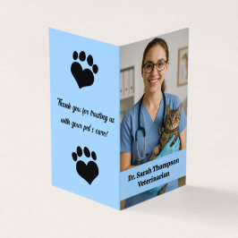 Anpassningsbar Veterinär Affärskort med foto Visitkort