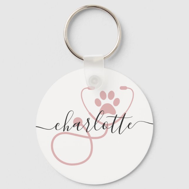 Anpassningsbar Veterinär Veterinary Tech Vet Assis Nyckelring (Framsida)