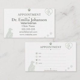 Anpassningsbar veterinärbokningskort visitkort