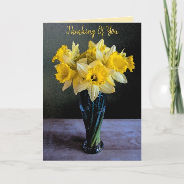 Anpassningsbar Vibrant Daffodil är fortfarande liv Kort (Framsida)