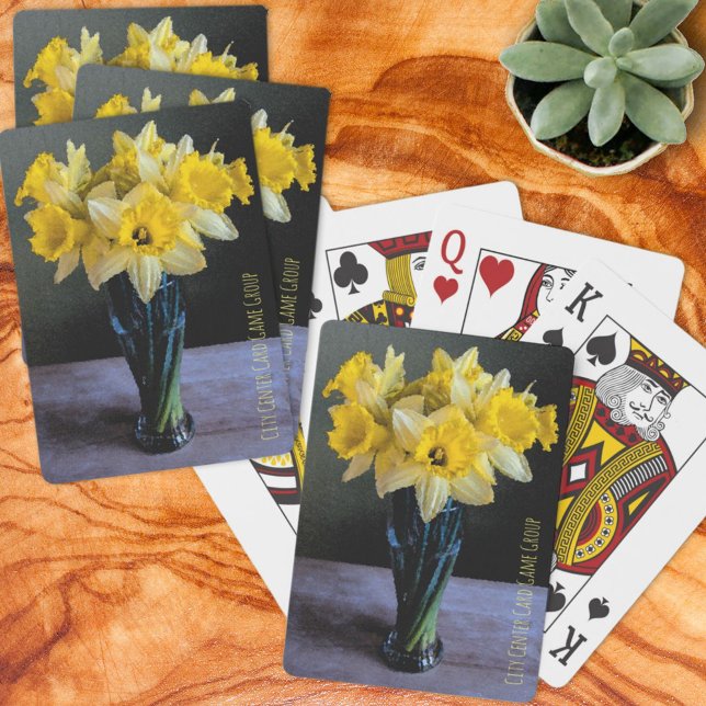 Anpassningsbar Vibrant Gult Daffodils still Life Casinokort (Personalize a deck of playing cards for the family, card game group or as a birthday gift. )