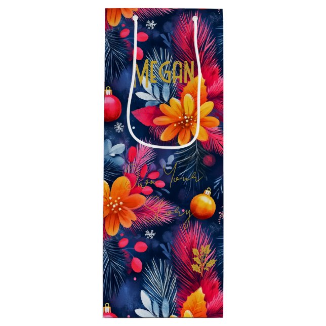 Anpassningsbar Vibrant Helgdag Blommigt Gift Bag (Framsidan)