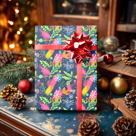 Anpassningsbar Vibrant Helgdag Foliage jul Presentpapper