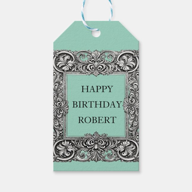 Anpassningsbar Victorian Rulla Ram - Elegant Presentetikett (Framsidan)