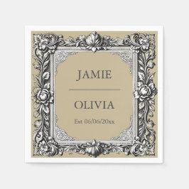 Anpassningsbar Victorian Rulla Ram - mocha brun pa Pappersservett