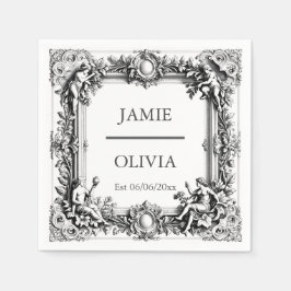 Anpassningsbar Victorian Rulla Ram Napkin - bröllo Pappersservett