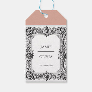 Anpassningsbar Victorian Rulla Ram Napkin - bröllo Presentetikett