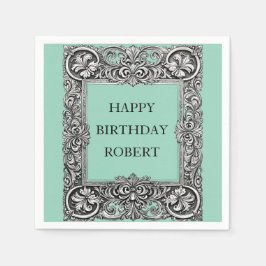 Anpassningsbar Victorian Rulla Ram Napkin - Elegan Pappersservett