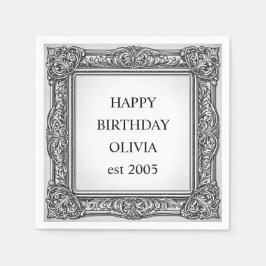 Anpassningsbar Victorian Rulla Ram Napkin - Elegan Pappersservett