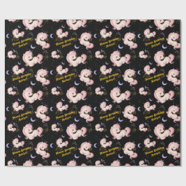 Anpassningsbar Viktigt Rosa Unicorn Girls Birthday Presentpapper