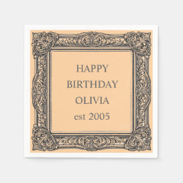 Anpassningsbar Viktorian Rulla Ram Napkin Elegant  Pappersservett