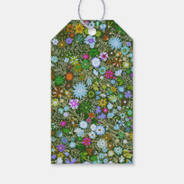 Anpassningsbar Vild Grönt Fält Blooms Presentetikett