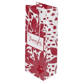 Anpassningsbar Vin Blommigt Design Ruby Red Gift B