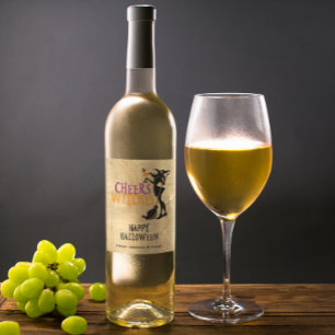 Anpassningsbar Vin etikett Cheers Witches Hallowee