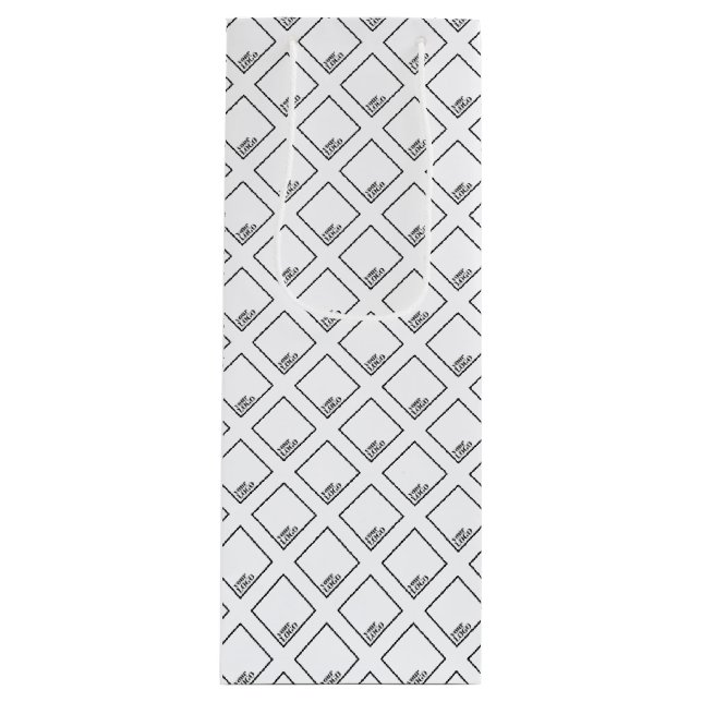 Anpassningsbar Vin Gift Bag - Logotyp Mönster (Framsidan)