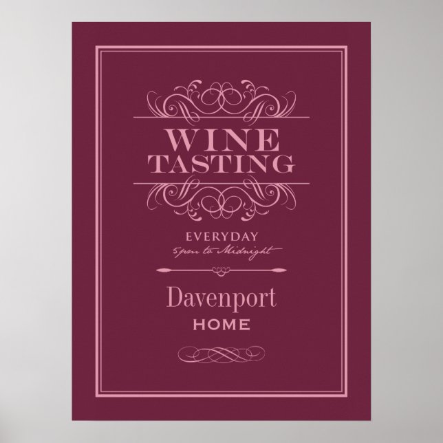 Anpassningsbar Vin Tasting Print - Home Decor Poster (Framsidan)