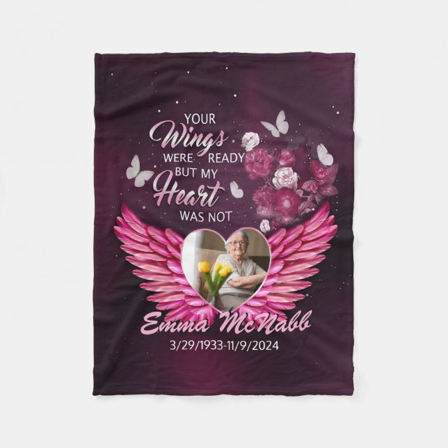 Anpassningsbar Vingar var Redo, men mitt hjärta va Fleecefilt (Framsidan)