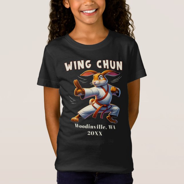 Anpassningsbar Vinge Chun Martial Arts Plats Namn T Shirt (Framsida)