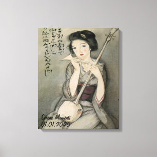 Anpassningsbar Vintage Aesthetic Japan Kimono Canvastryck