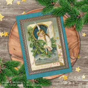 Anpassningsbar Vintage Antique Julhelgs Hälsning Helgkort