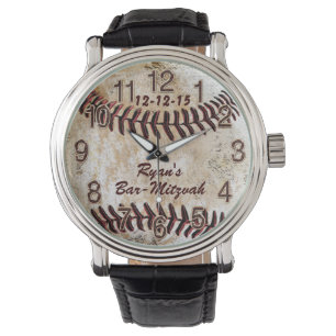 Anpassningsbar Vintage Baseball Urk med 3 Textruto Armbandsur