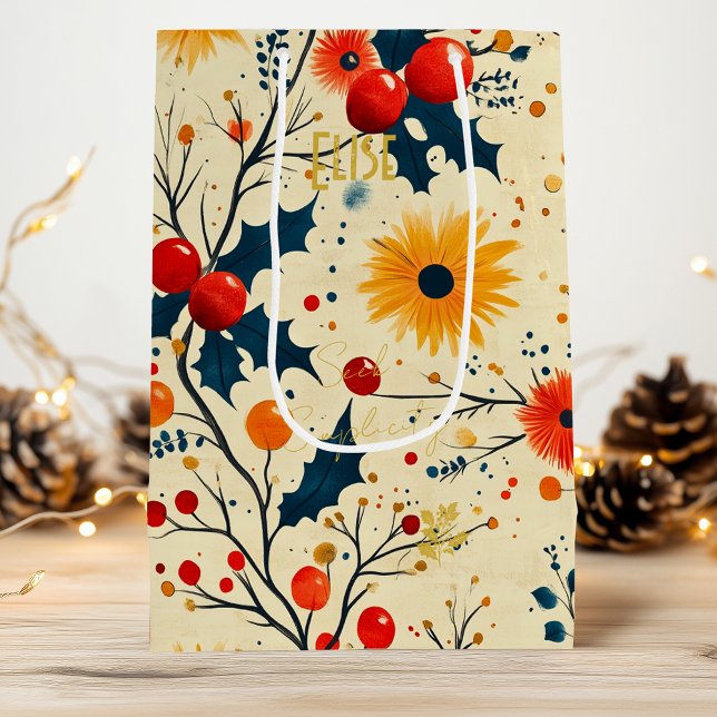 Anpassningsbar Vintage Blommigt Berry Gift Bag (Skapare uppladdad)