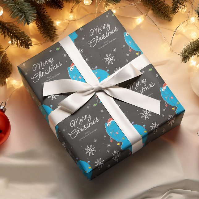 Anpassningsbar Vintage Cookie Monster-jul Presentpapper (Wrapped gift)