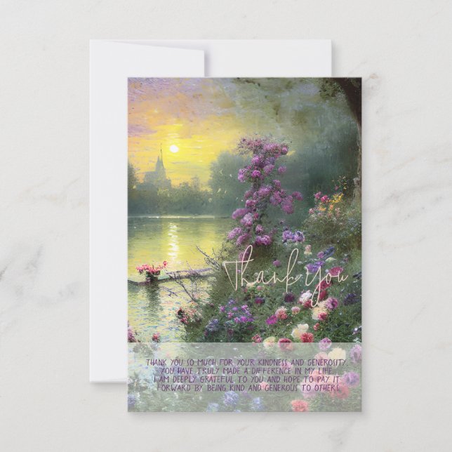 Anpassningsbar vintage damm och blommor kort (Framsida)