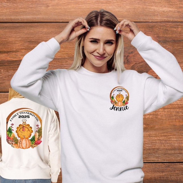 Anpassningsbar Vintage Family Thanksgiving Turkiet T Shirt (Skapare uppladdad)