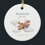 Anpassningsbar Vintage Flygplanets ornament<br><div class="desc">Flygplan Ornament Redo att vara personlig av er!</div>
