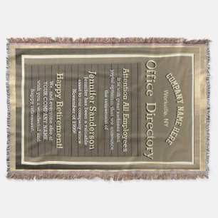 Anpassningsbar Vintage Golden Sign Pension Filt