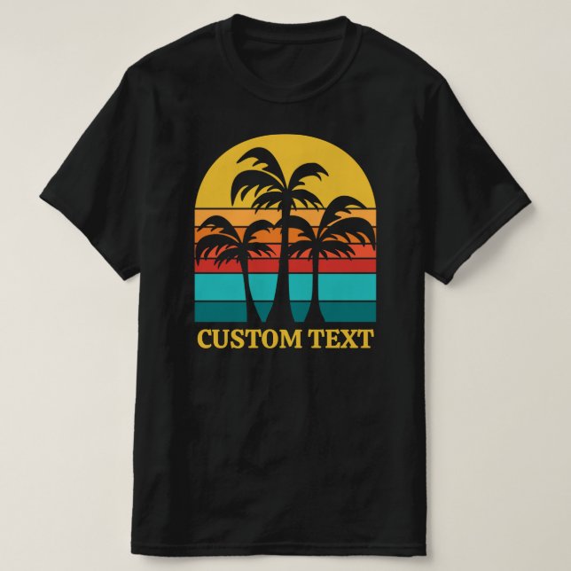 Anpassningsbar Vintage Handflatan Träd T Shirt (Design framsida)