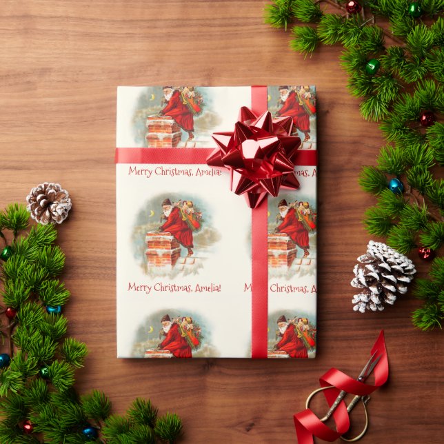 Anpassningsbar Vintage Jultomten God jul Presentpapper (Julgåva)