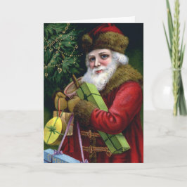 Anpassningsbar Vintage Jultomten julkortsmall Helgkort