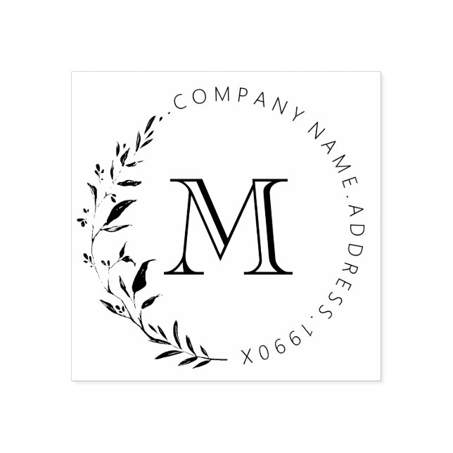 Anpassningsbar Vintage Kransmonogram Stämpel (Tryck)