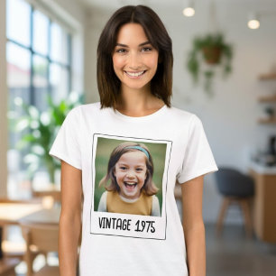 Anpassningsbar Vintage Milestone Birthday Photo Ke T Shirt