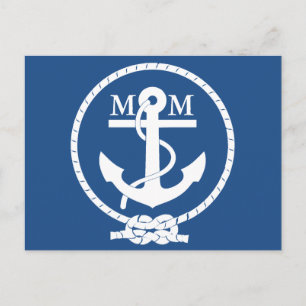 Anpassningsbar Vintage Nautical Anchor and Line Vykort