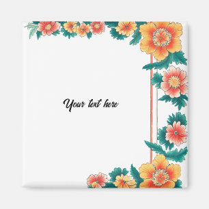 Anpassningsbar Vintage Orange Blossom Ram Magnet
