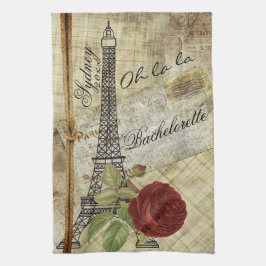 Anpassningsbar - Vintage Paris - Bachelorette-Birt Kökshandduk