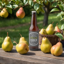 Anpassningsbar Vintage Pear-Cider-etikett Ölflaska Etikett